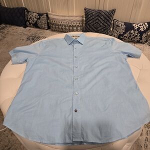 Luchiano Visconti  Men's Light Blue Casual Button Down Shirt XL
